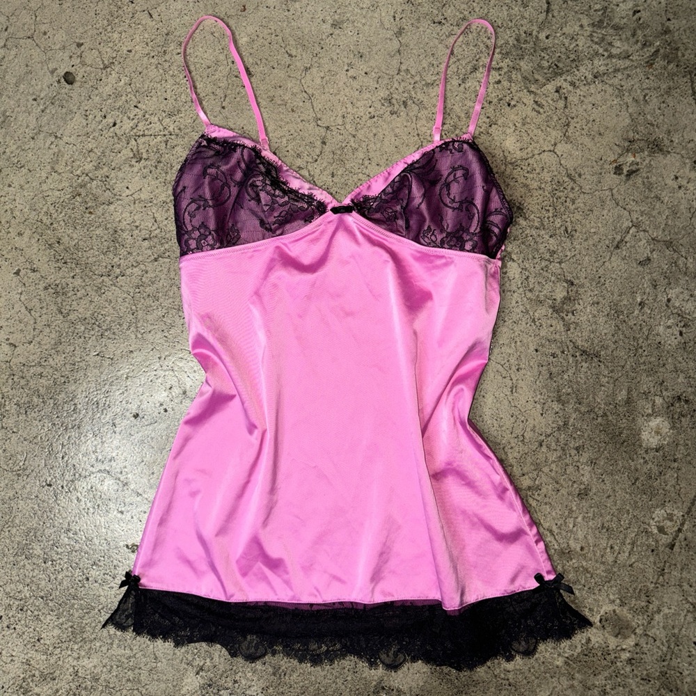 Lolita  Victoria’s Secret y2k mcbling lace slipdress pink and black size S